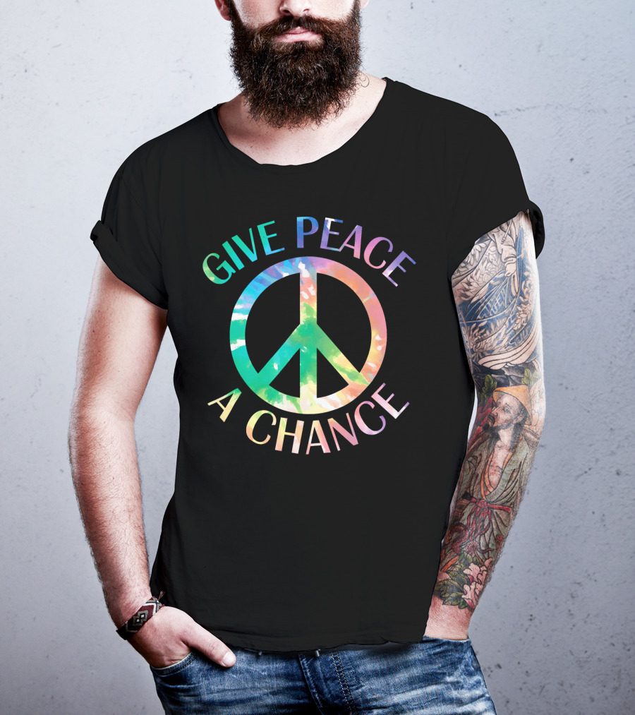 Give Peace A Chance Tie Dye Peace Symbol Iconic T-Shirt