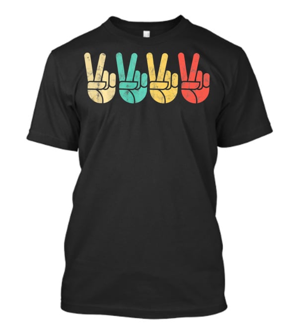 Retro Peace Sign Love 60s 70s Vintage Vibe T-Shirt