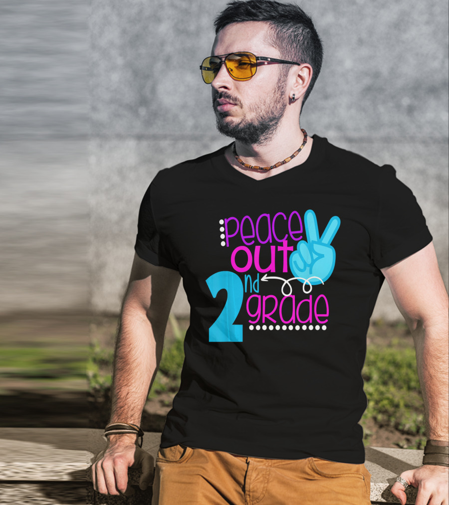 Peace Out 2nd Grade First Day Of School T-Shirt