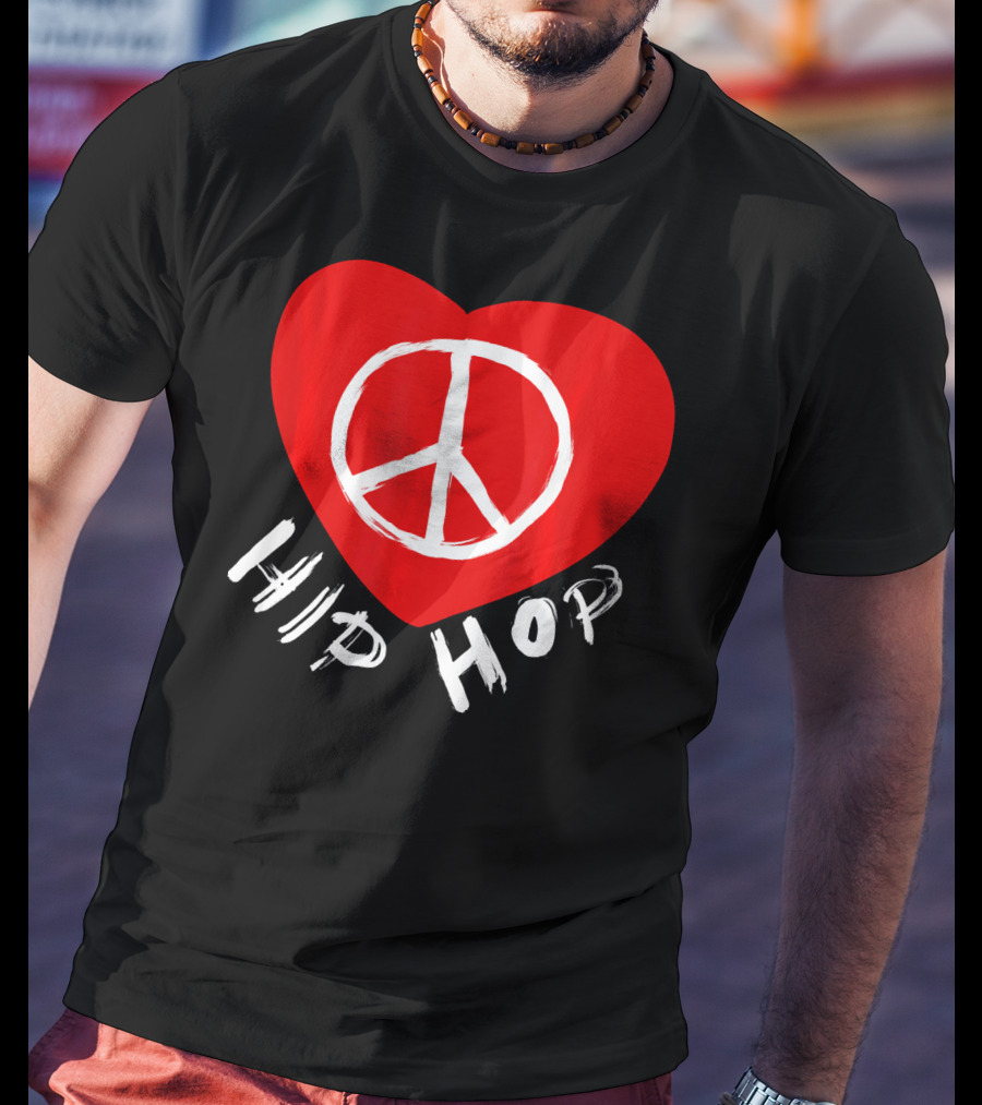 Love Peace Hip Hop Heart Icon For Dancing Enthusiasts T-Shirt