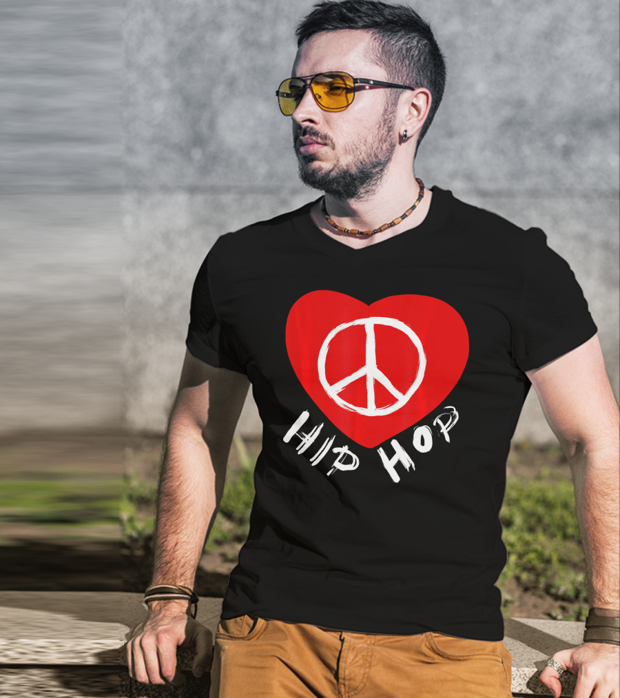 Love Peace Hip Hop Heart Icon For Dancing Enthusiasts T-Shirt