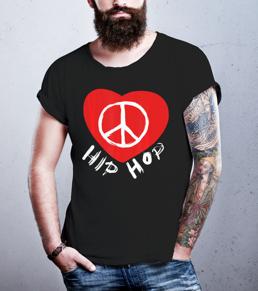 Love Peace Hip Hop Heart Icon For Dancing Enthusiasts T-Shirt