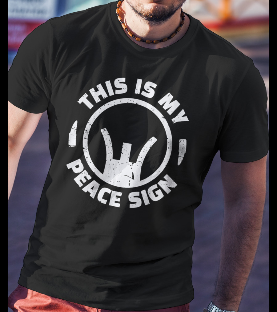 This Is My Peace Sign Gun Crosshair T-Shirt