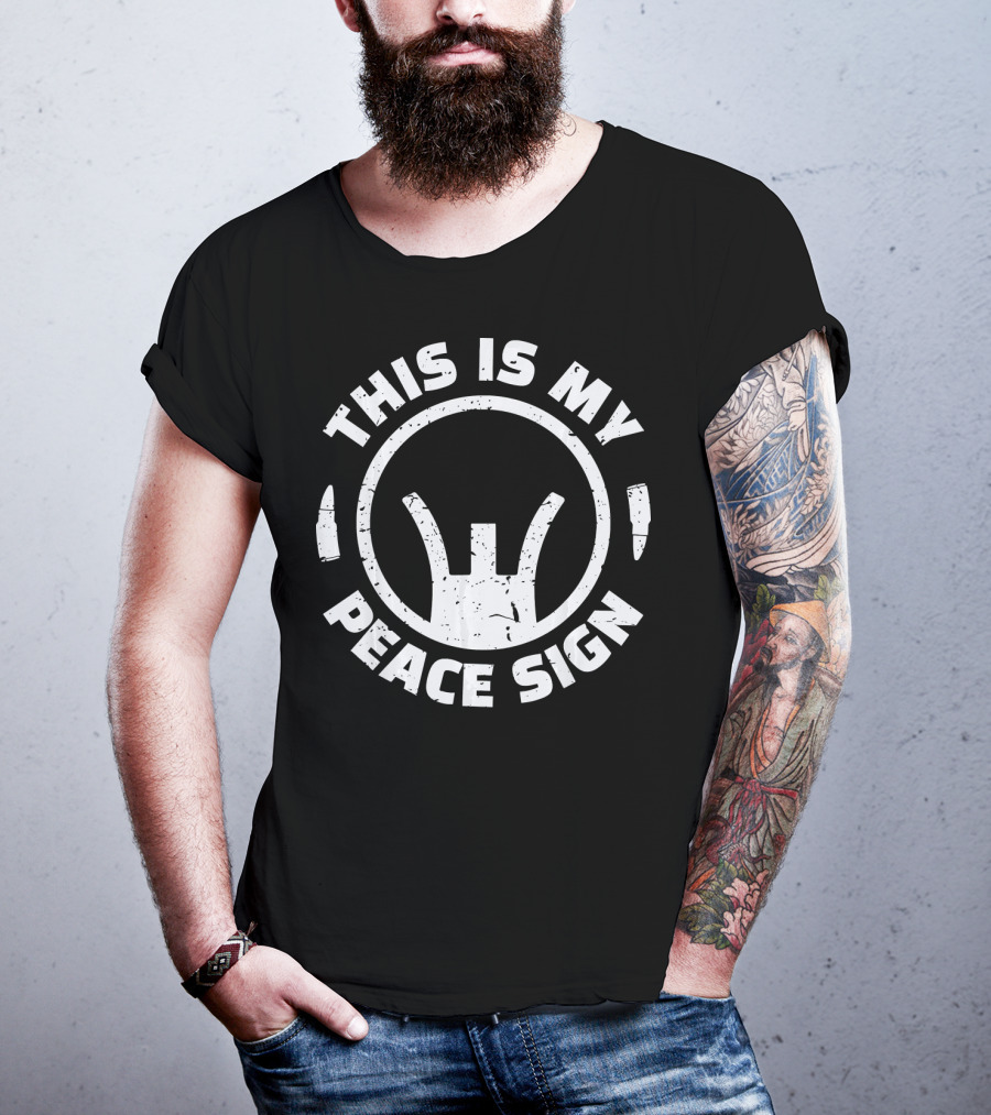 This Is My Peace Sign Gun Crosshair T-Shirt