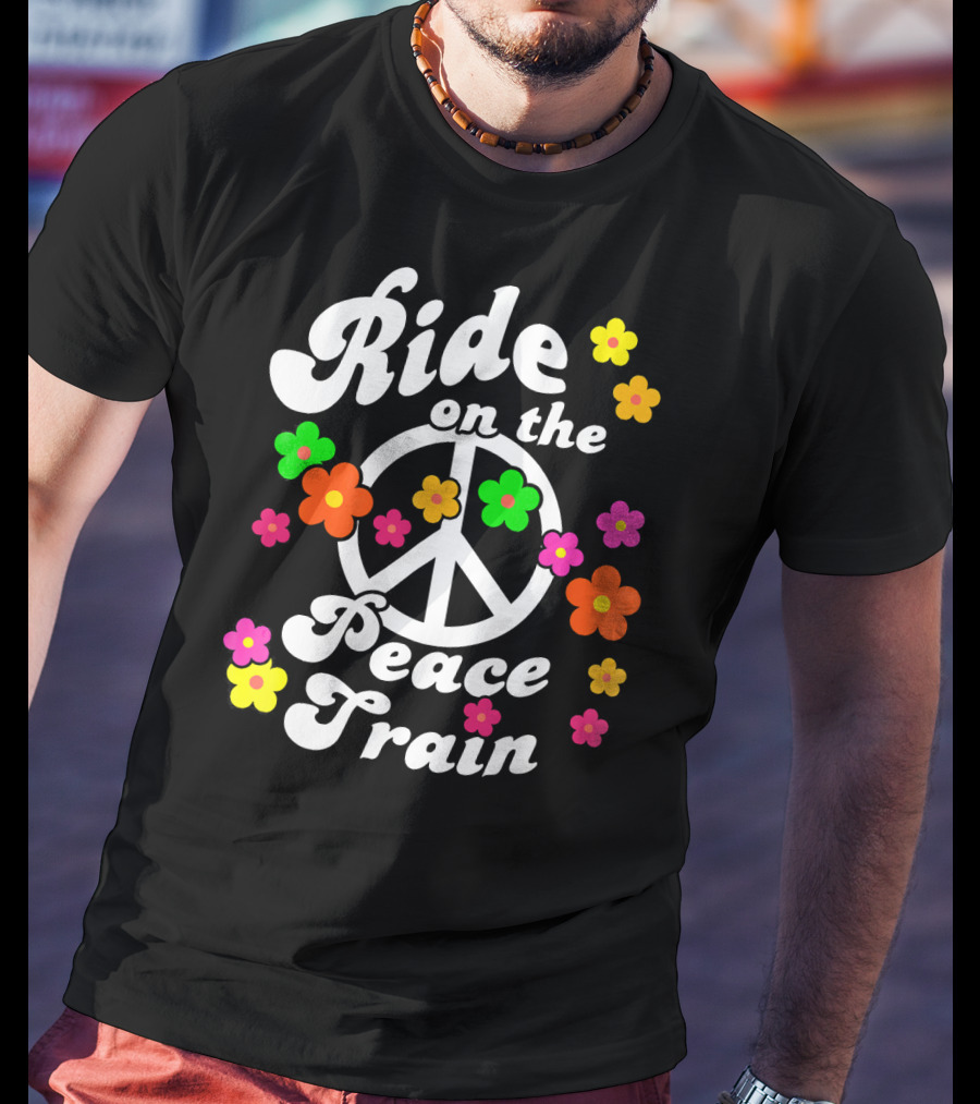 Ride On The Peace Train Flower Power T-Shirt