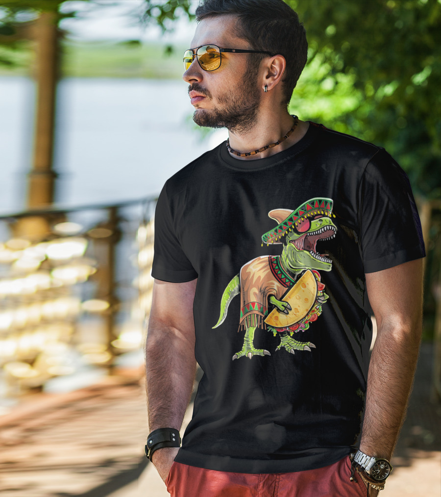 Cinco De Mayo Dinosaur Taco Party Sombrero Fiesta Rex T-Shirt
