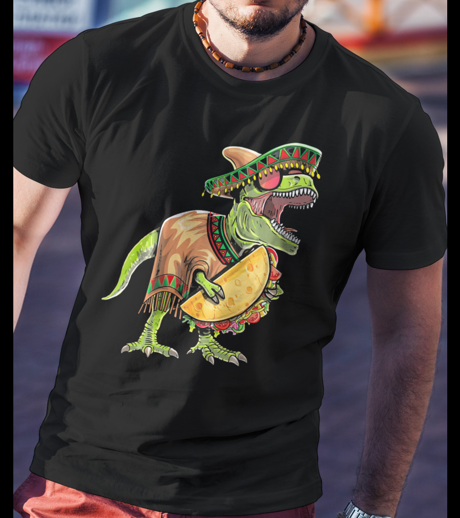 Cinco De Mayo Dinosaur Taco Party Sombrero Fiesta Rex T-Shirt