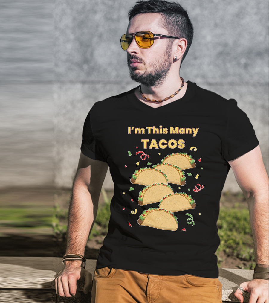 I'm This Many Tacos Six 6 Year Old Kids Funny T-Shirt