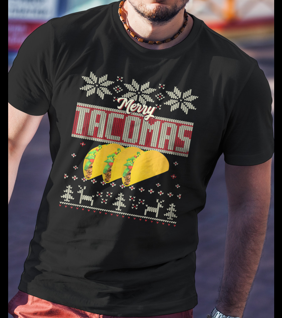 Merry Tacomas Ugly Christmas Sweater Taco Knit T-Shirt
