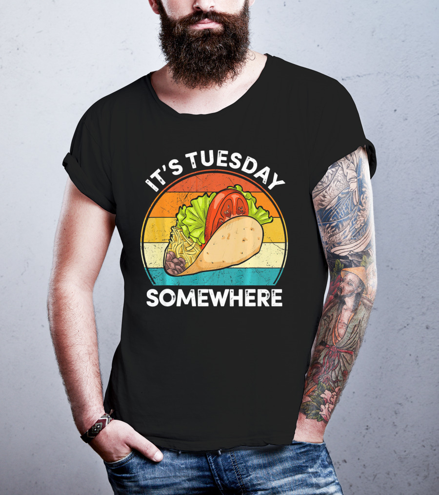 It's Tuesday Somewhere Vintage Taco Retro Stripes T-Shirt