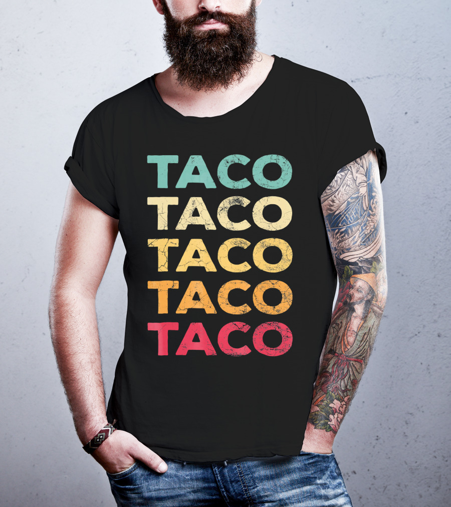 FUNNY TACO TACO TACO TACO TACO Retro Taco BIRTH T-Shirt
