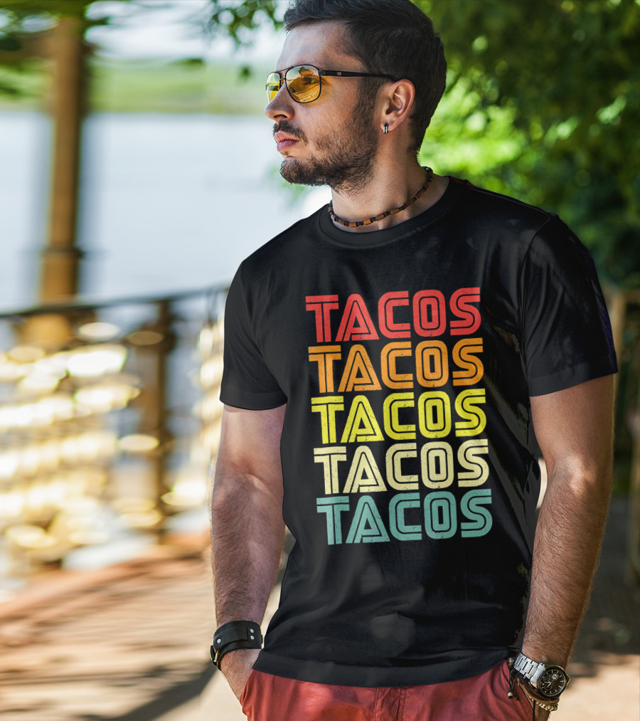 Vintage Retro Mexican Tacos Tuesday T-Shirt