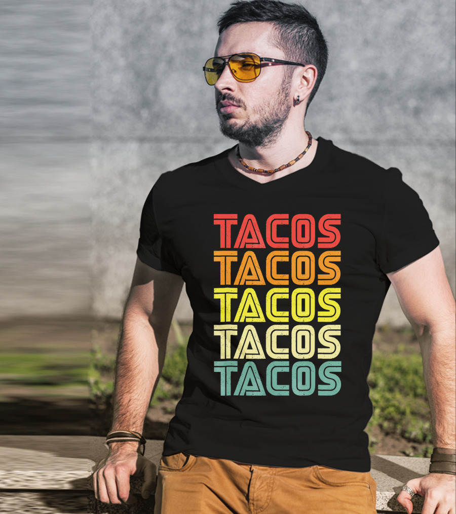 Vintage Retro Mexican Tacos Tuesday T-Shirt