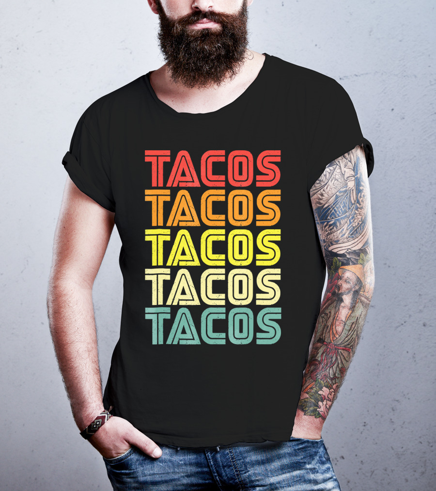 Vintage Retro Mexican Tacos Tuesday T-Shirt