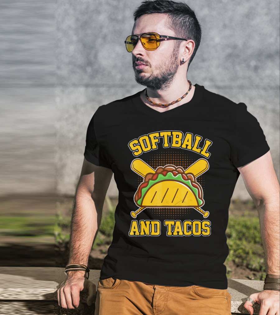 Softball And Tacos Mexican Foodie T-Shirt