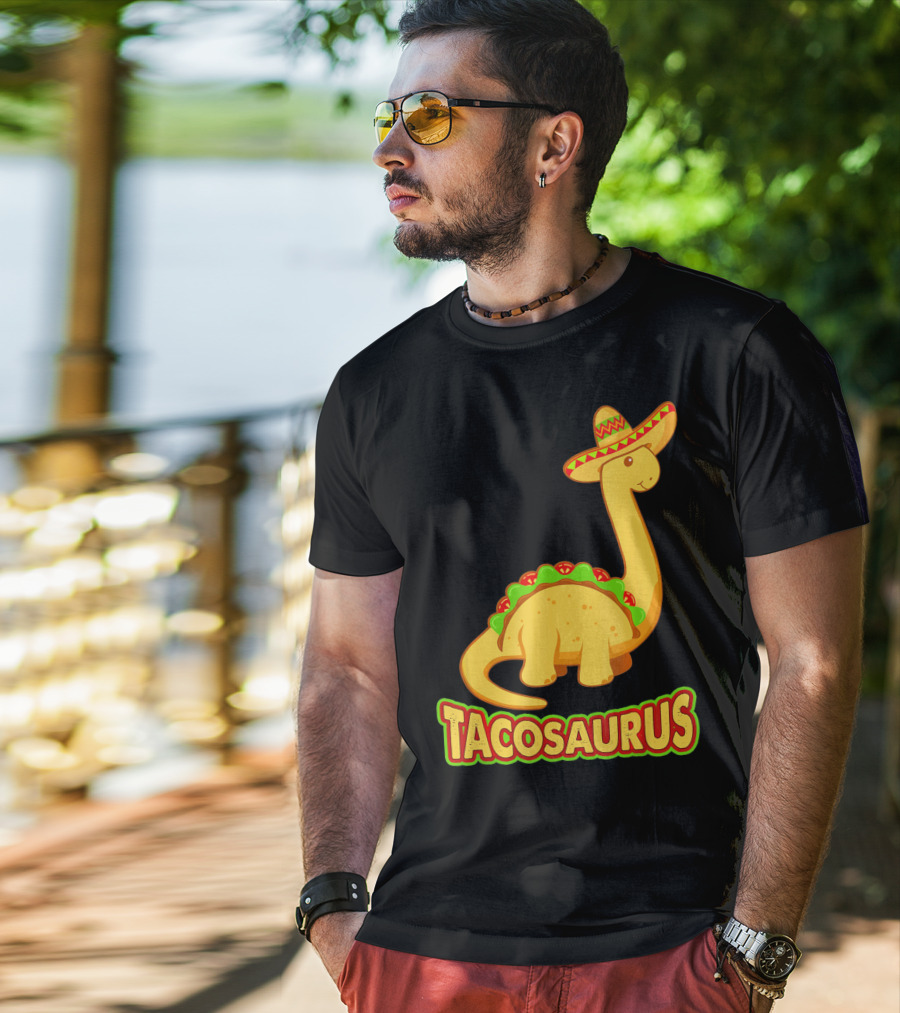 Tacosaurus Sombrero Dinosaur Taco T-Shirt