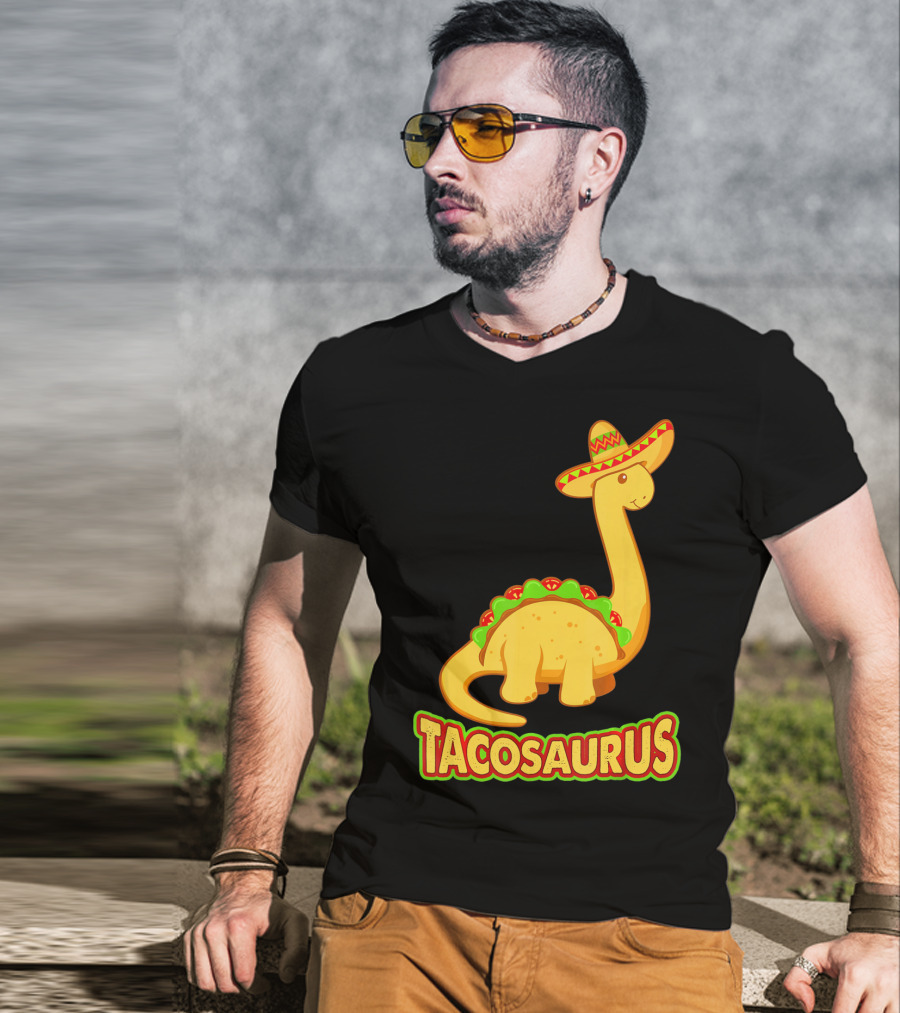 Tacosaurus Sombrero Dinosaur Taco T-Shirt