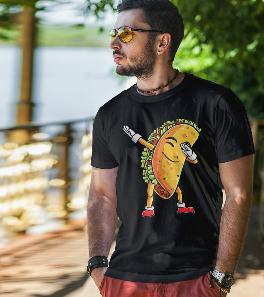 Funny Dabbing Taco Cinco De Mayo Mexican T-Shirt