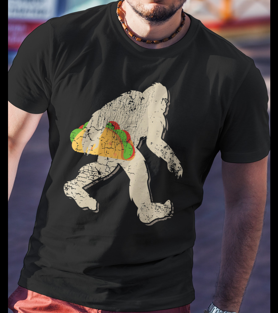 Sasquatch Bigfoot With Taco T-Shirt