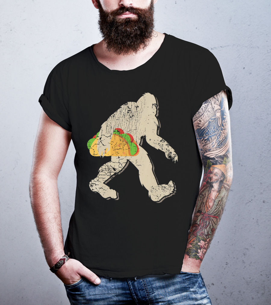 Sasquatch Bigfoot With Taco T-Shirt