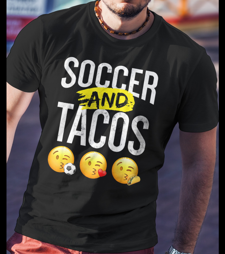 Soccer And Tacos Emoji Soccer Heart Tacos Emoji T-Shirt