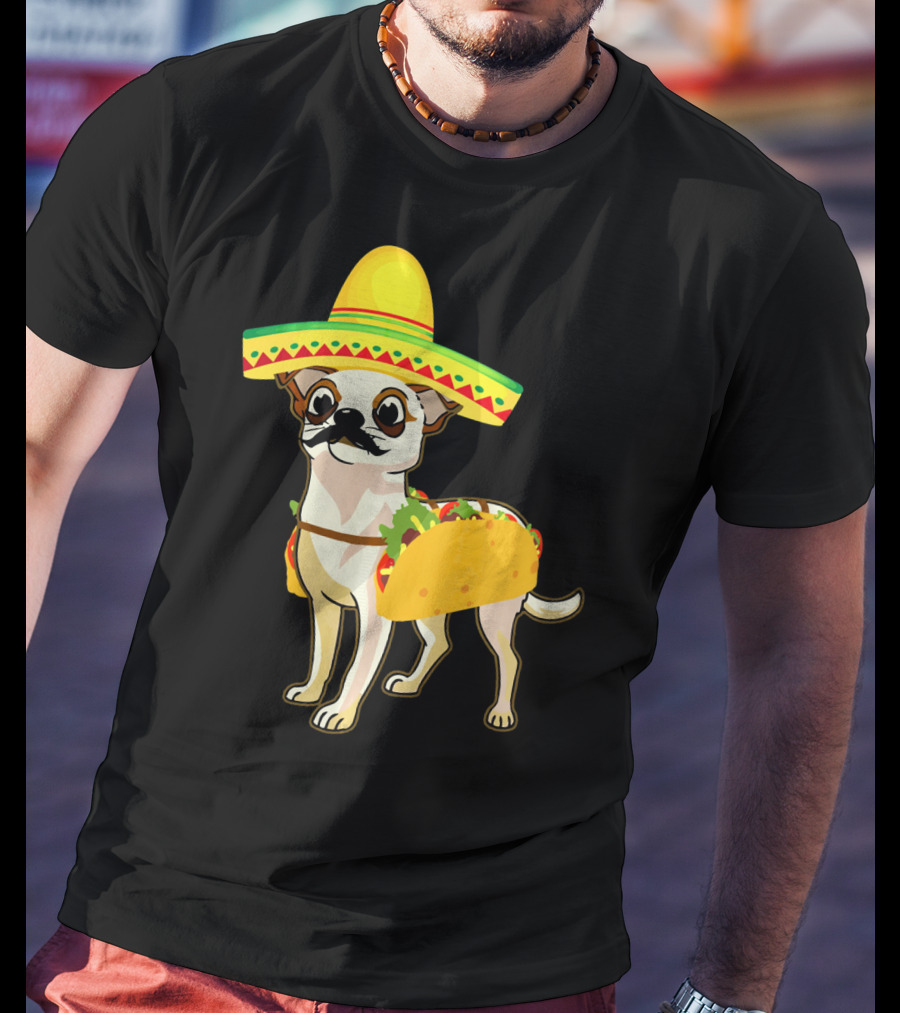 Funny Mexican Chihuahua Taco Cinco De Mayo T-Shirt