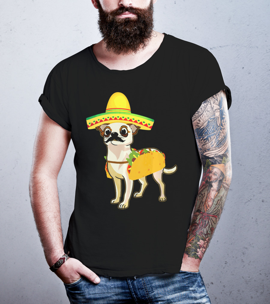 Funny Mexican Chihuahua Taco Cinco De Mayo T-Shirt
