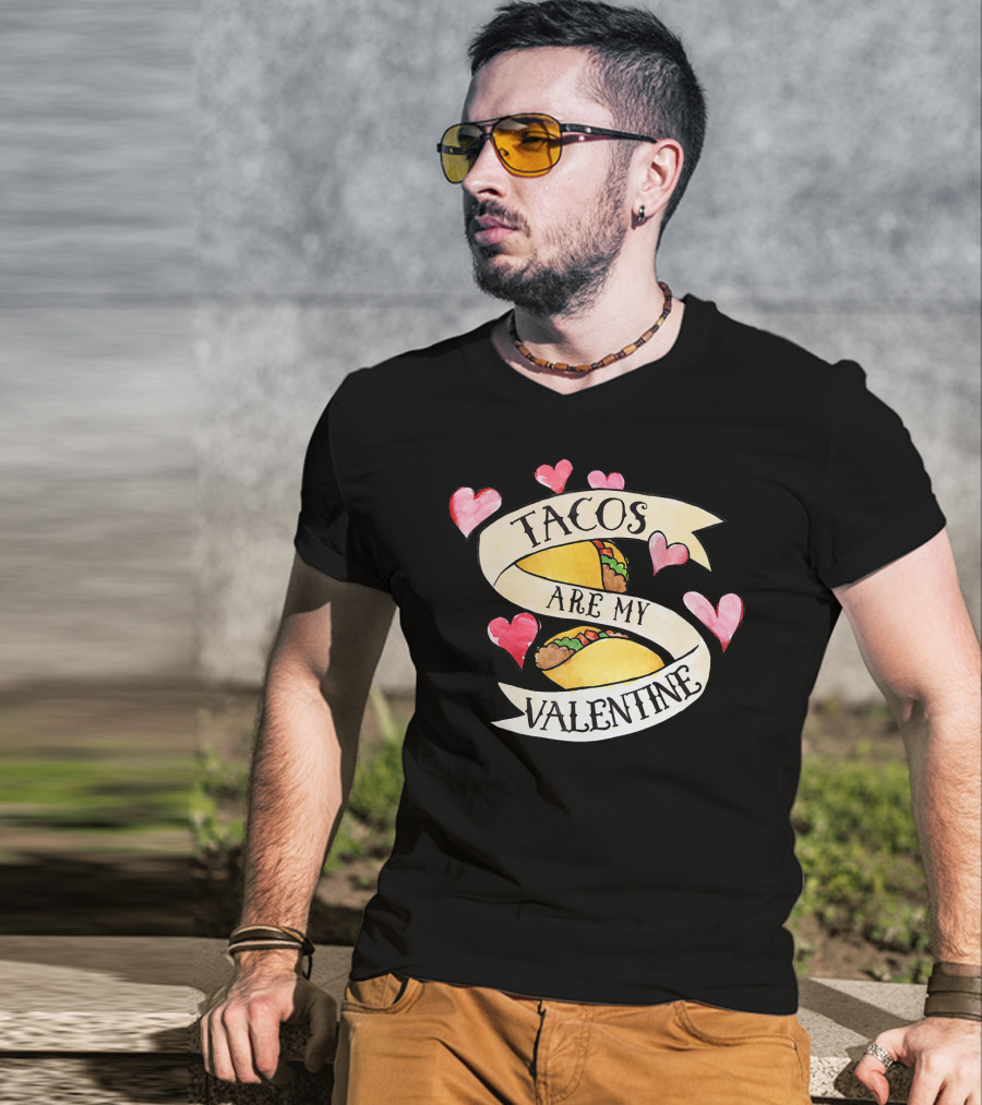 Tacos Are My Valentine Cute Taco Hearts T-Shirt
