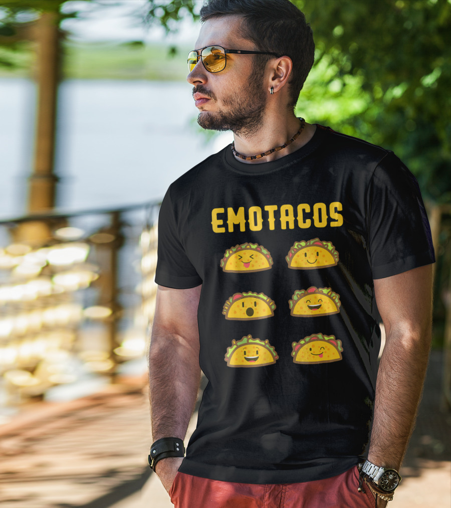 EMOTACOS Funny Mexican Tacos Emoticon Faces T-Shirt