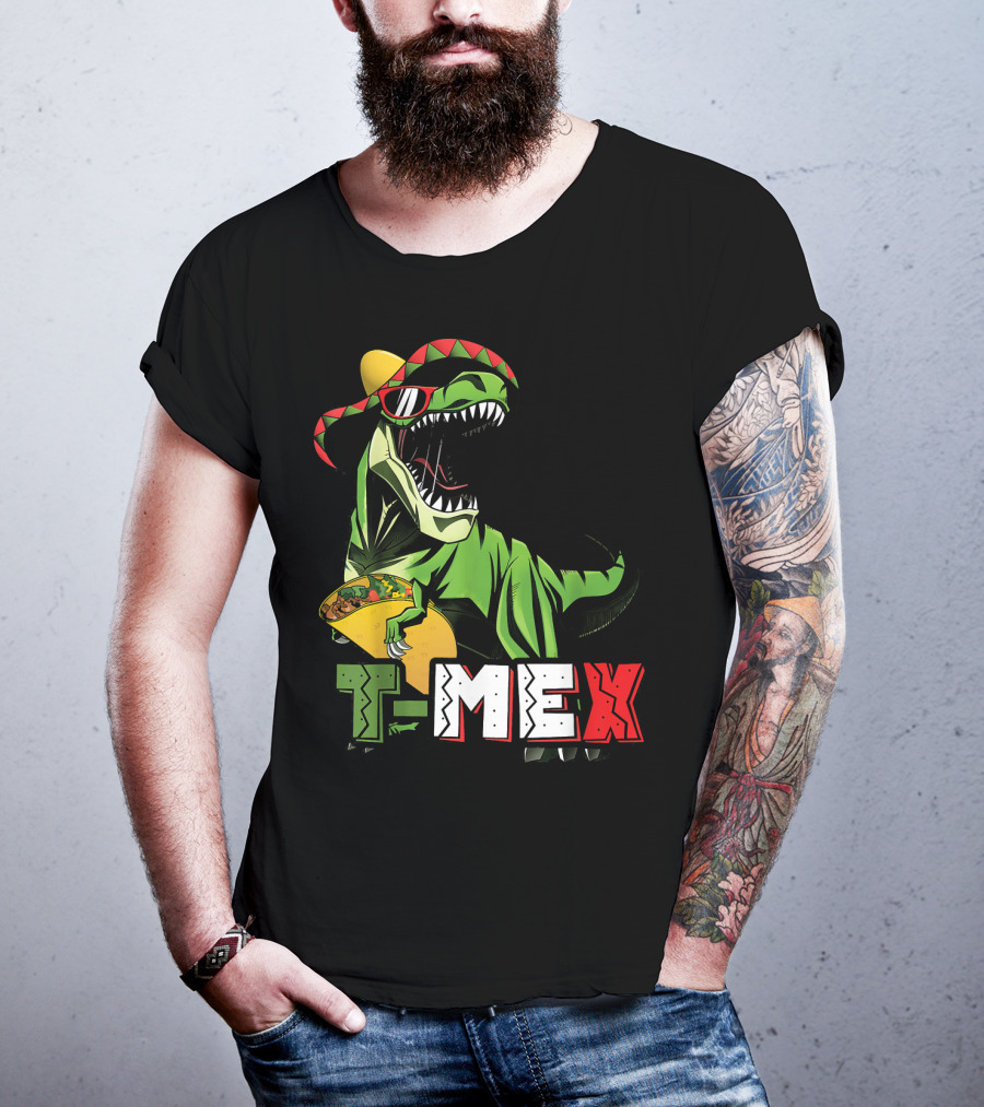 Taco Tuesday T-Mex Dinosaur With Sombrero T-Shirt