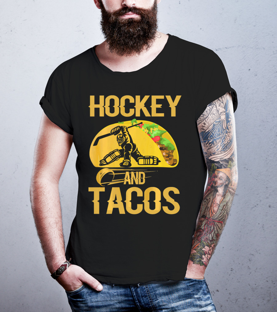 Hockey Taco Enthusiast With Skating Player And Vibrant Filling T-Shirt