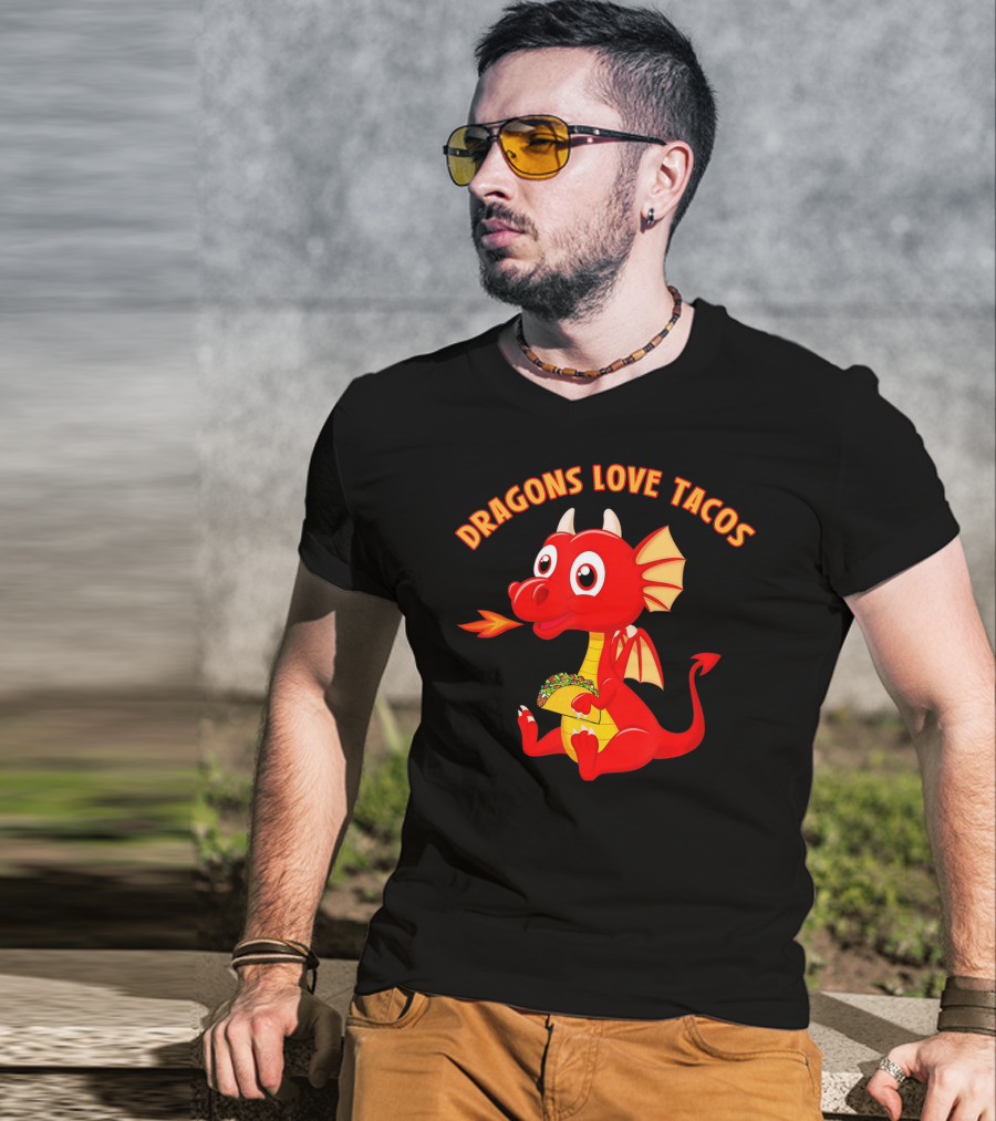 Dragons Love Tacos Funny Fish Dish T-Shirt