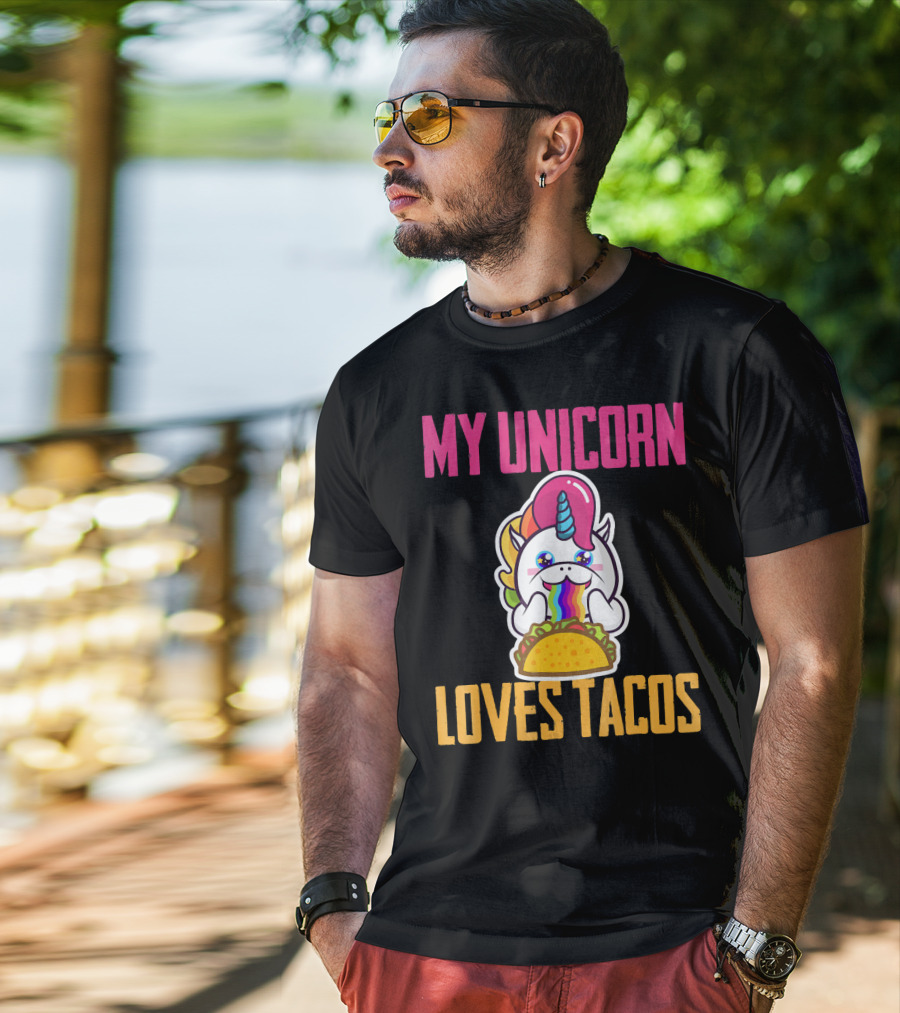 My Unicorn Loves Tacos Rainbow Taco Fun T-Shirt