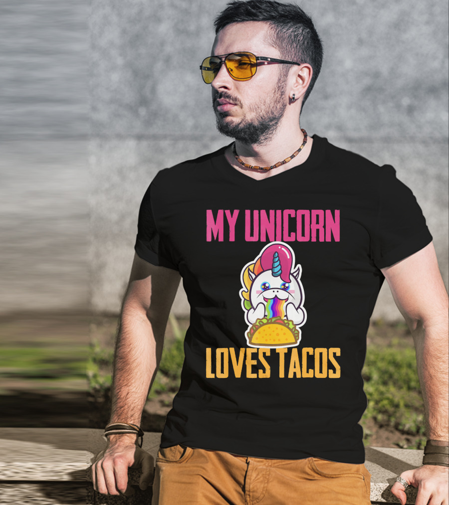 My Unicorn Loves Tacos Rainbow Taco Fun T-Shirt