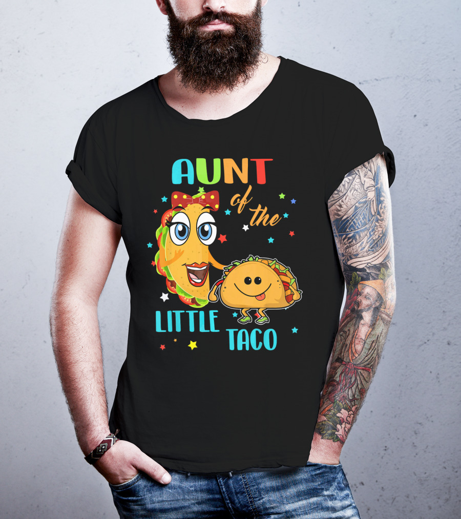 Aunt Of The Little Taco Funny Colorful Cartoon T-Shirt