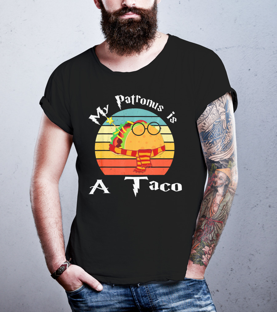 My Patronus Is A Taco Vintage Retro Rainbow Wizardry Fiesta T-Shirt