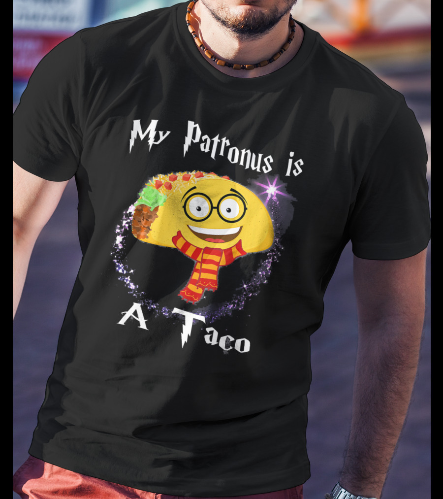 My Patronus Is A Taco Magic Sparkle Taco In Scarf T-Shirt