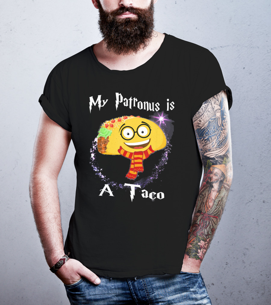 My Patronus Is A Taco Magic Sparkle Taco In Scarf T-Shirt
