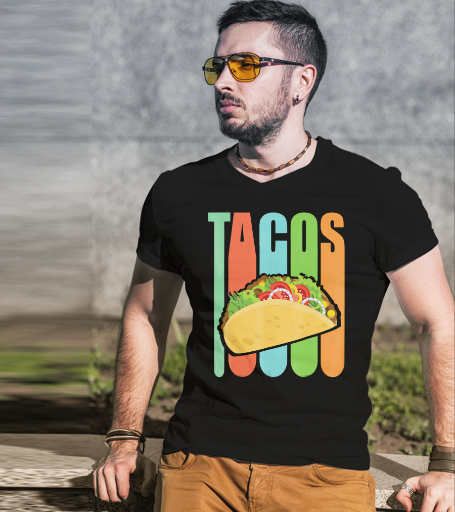 Retro Tacos Mexica Vintage Funny T-Shirt