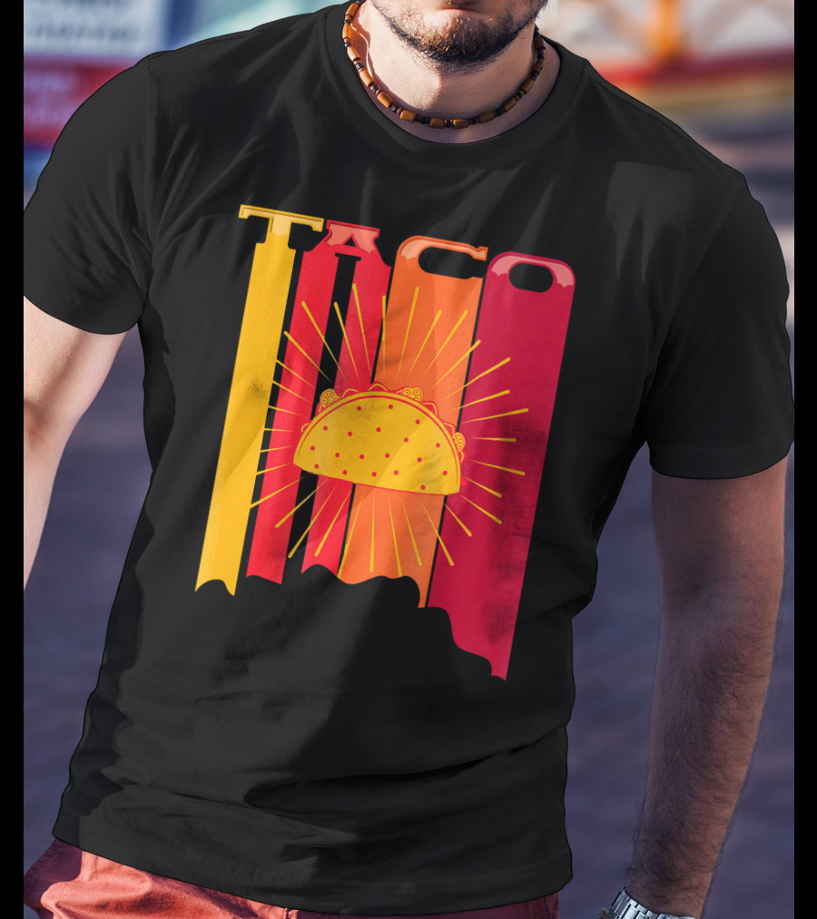 Retro Vintage 70s 80s Taco Sunburst Fiesta T-Shirt