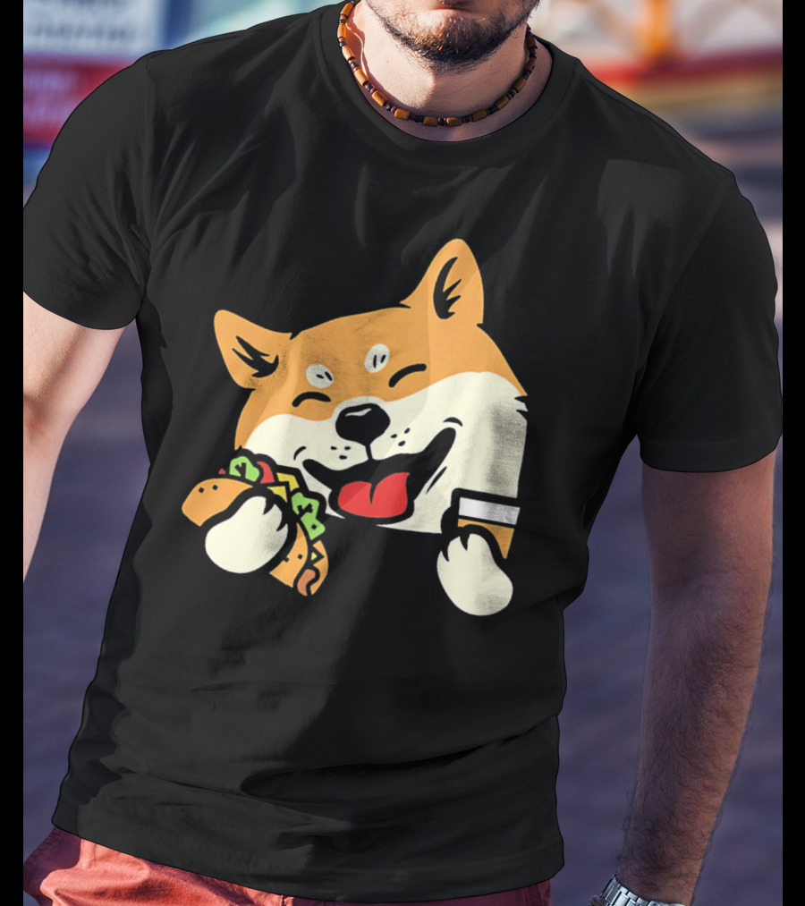 Cute Shiba Inu Taco Pocket Cinco De Mayo T-Shirt