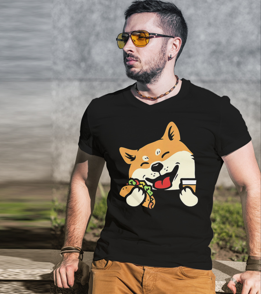 Cute Shiba Inu Taco Pocket Cinco De Mayo T-Shirt