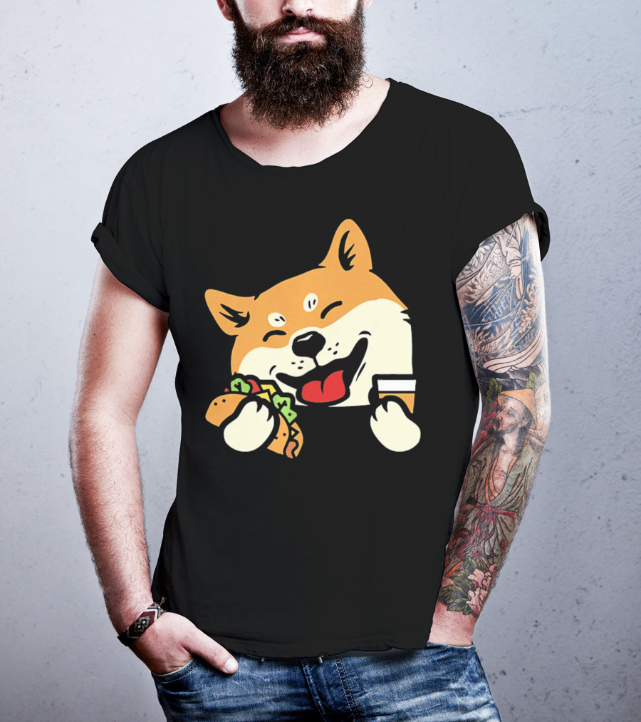 Cute Shiba Inu Taco Pocket Cinco De Mayo T-Shirt