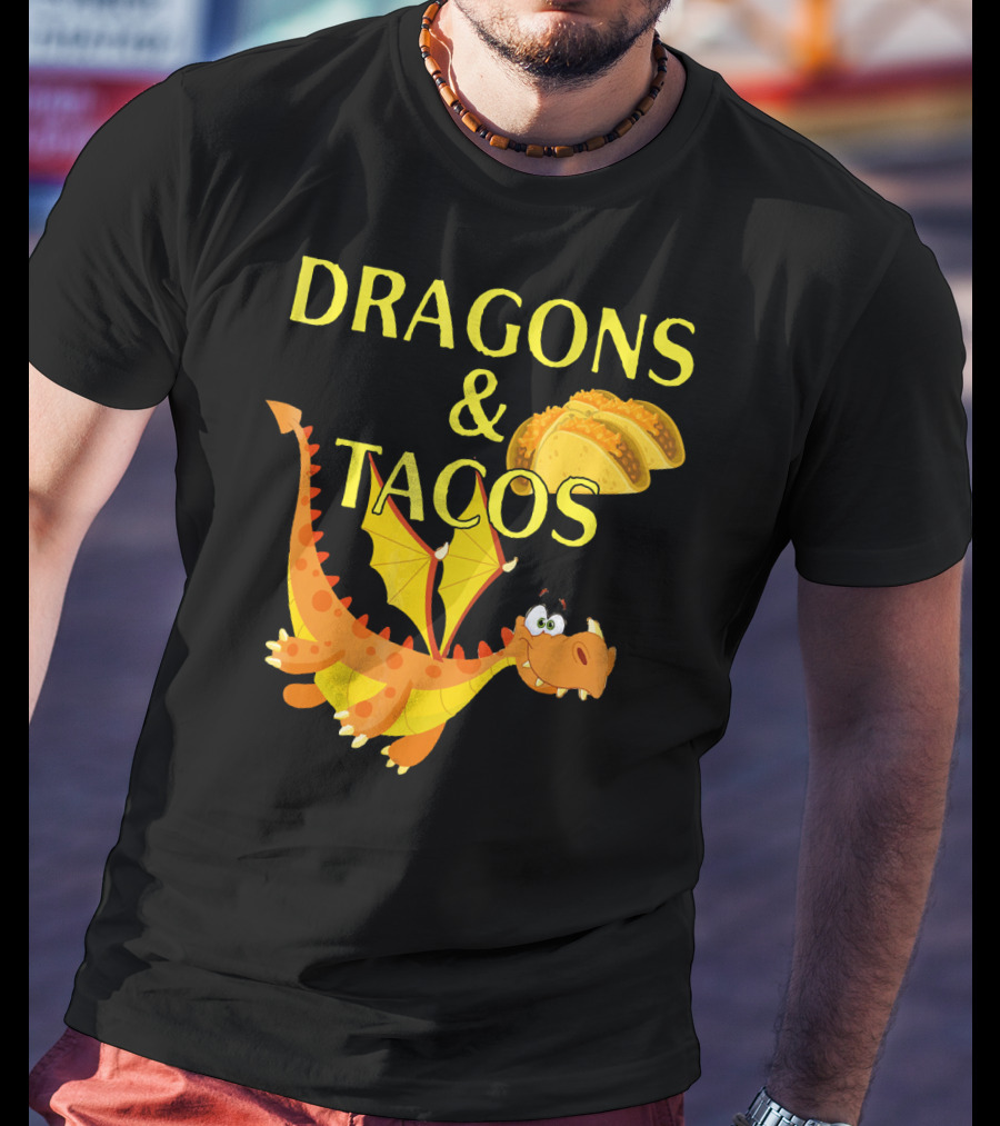 Dragons And Tacos Funny Fantas T-Shirt