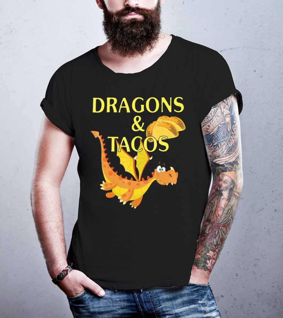 Dragons And Tacos Funny Fantas T-Shirt
