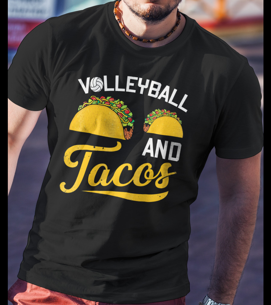Volleyball Enthusiast's Love For Tacos T-Shirt