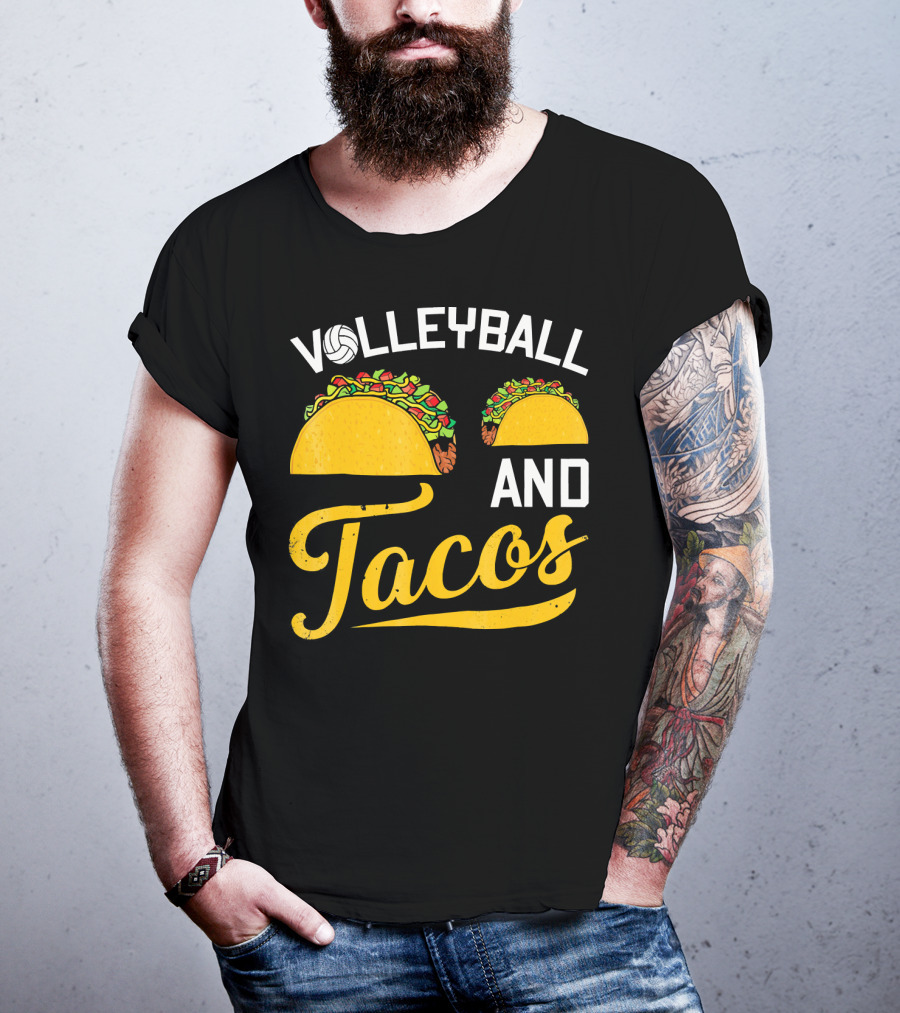 Volleyball Enthusiast's Love For Tacos T-Shirt