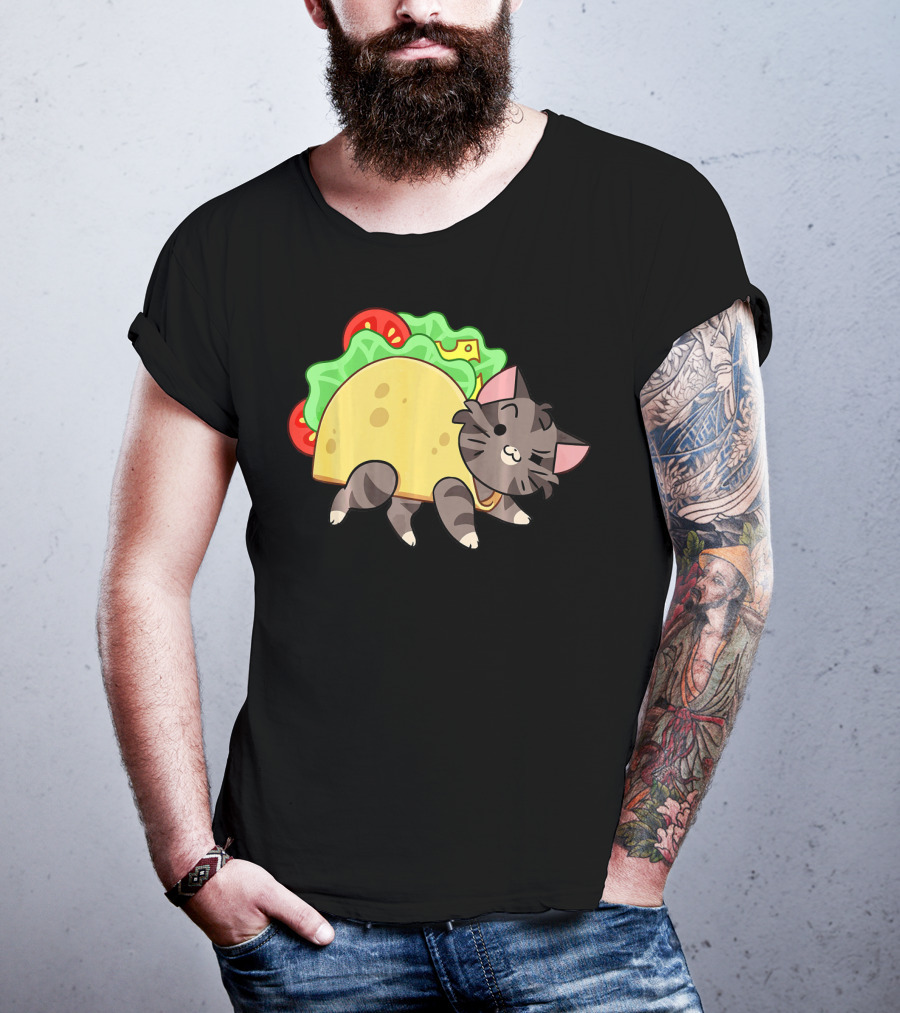 Hard Shell Tacos Cat With Lettuce And Tomato T-Shirt