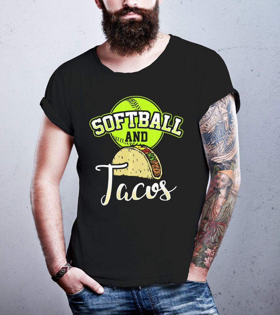 Softball And Tacos Funny Softball Enthusiast T-Shirt