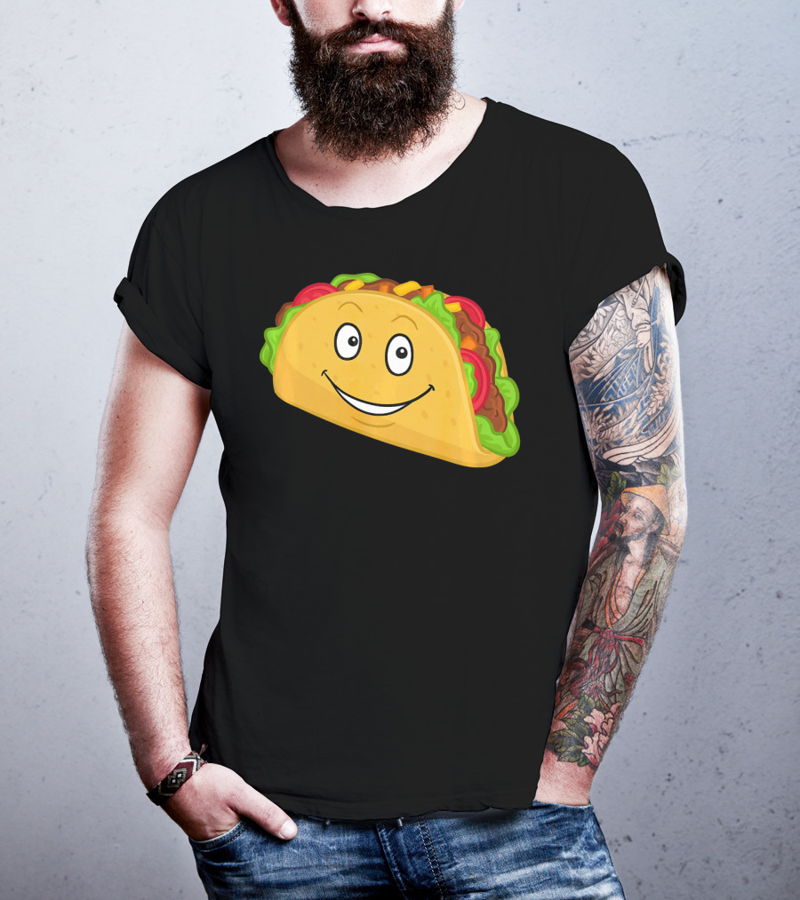Happy Taco Snack Emoticon Face T-Shirt